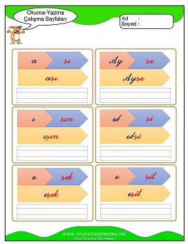 ş sesi Çalışma Sayfaları